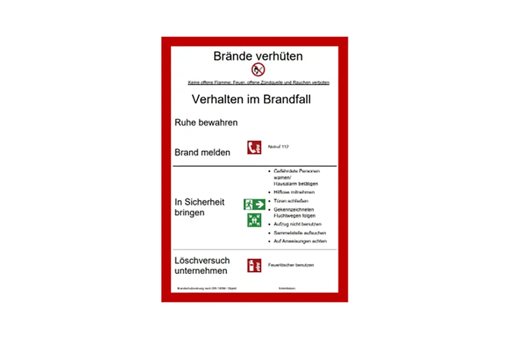 Brandschutzordnung Teil A, B und C